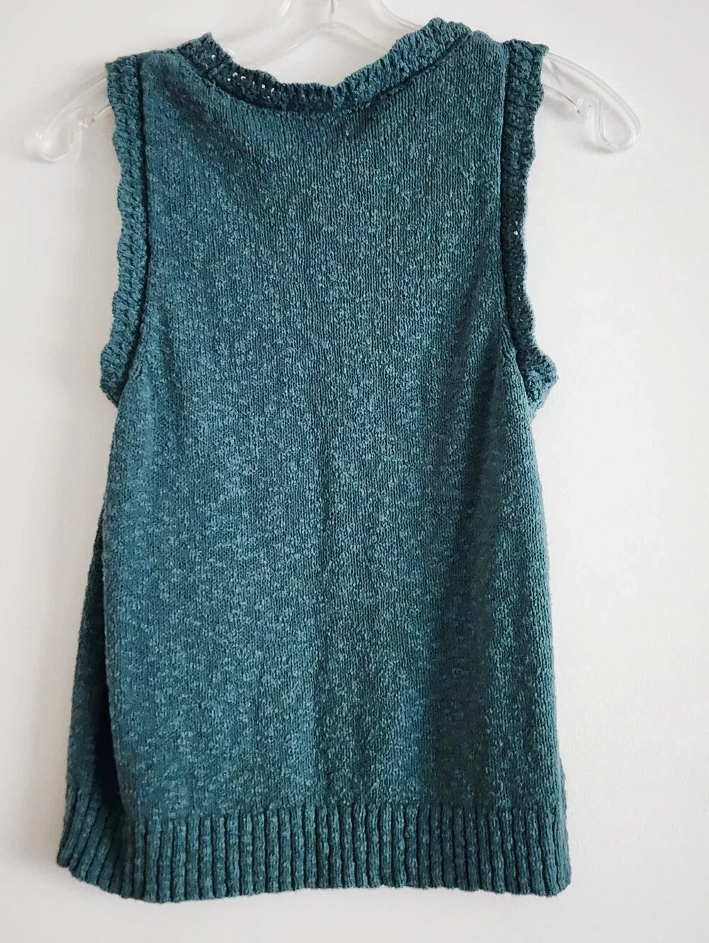 J.Crew | Teal Sleeveless Knit Ruffle Sweater Tank Top | Small